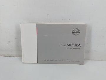 2016 Nissan Micra Owners Manual Book Guide P/N:OM16EM 0K13U0 OEM Used Auto Parts - Oemusedautoparts1.com
