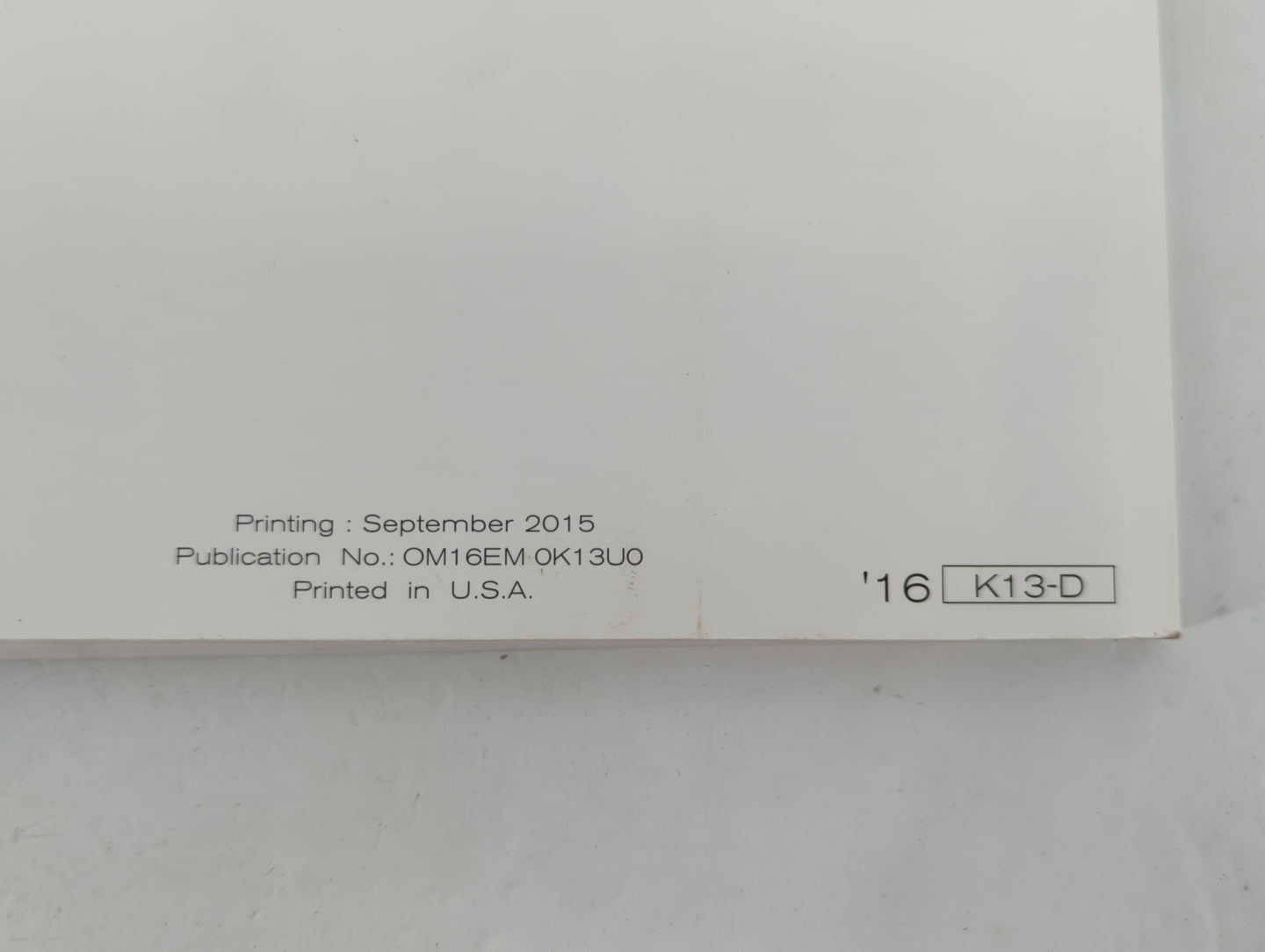 2016 Nissan Micra Owners Manual Book Guide P/N:OM16EM 0K13U0 OEM Used Auto Parts - Oemusedautoparts1.com