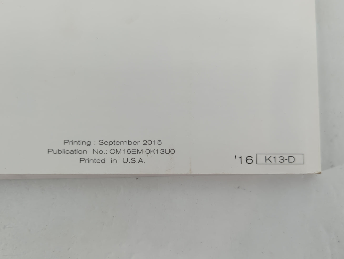 2016 Nissan Micra Owners Manual Book Guide P/N:OM16EM 0K13U0 OEM Used Auto Parts - Oemusedautoparts1.com