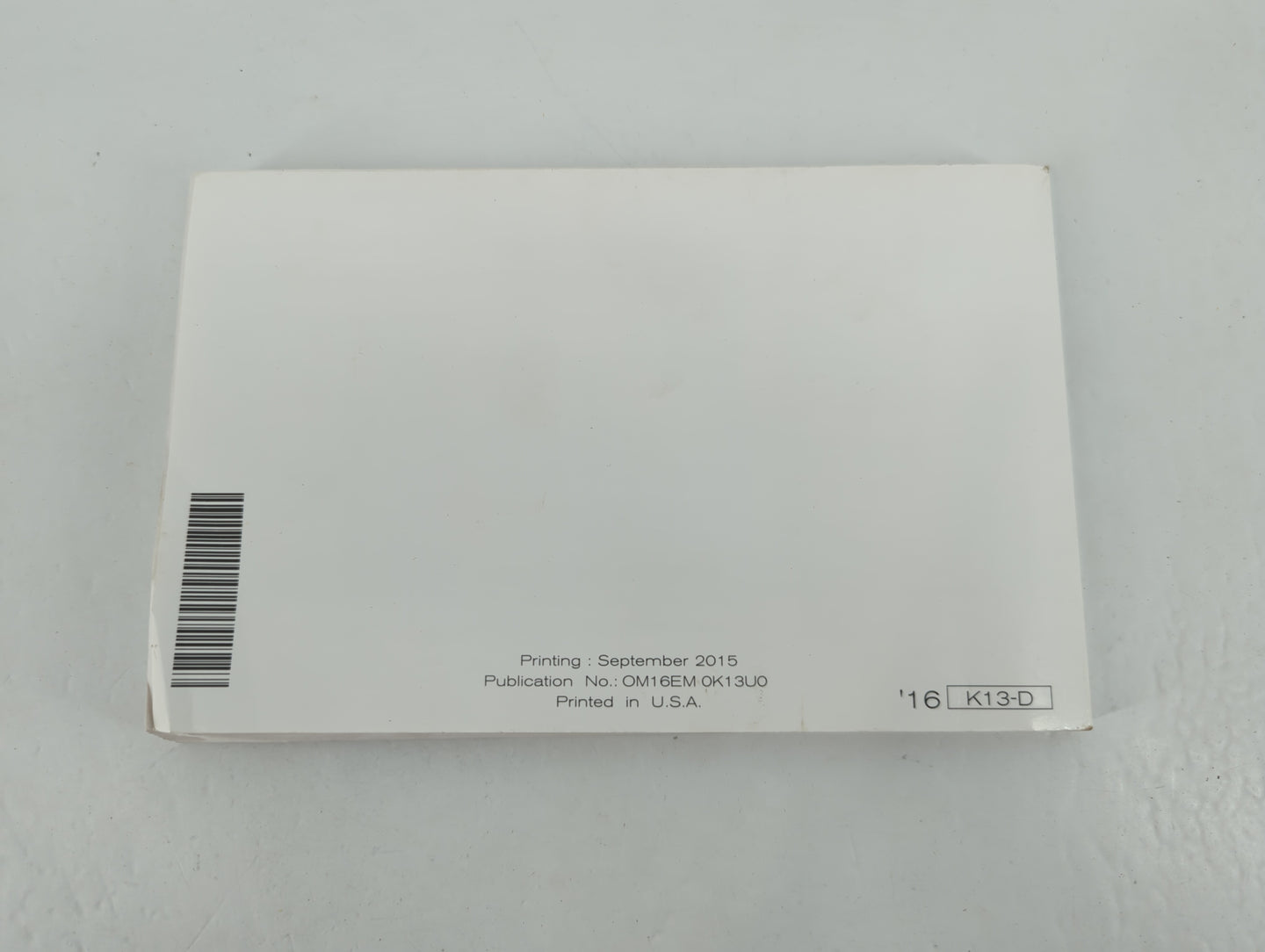 2016 Nissan Micra Owners Manual Book Guide P/N:OM16EM 0K13U0 OEM Used Auto Parts - Oemusedautoparts1.com