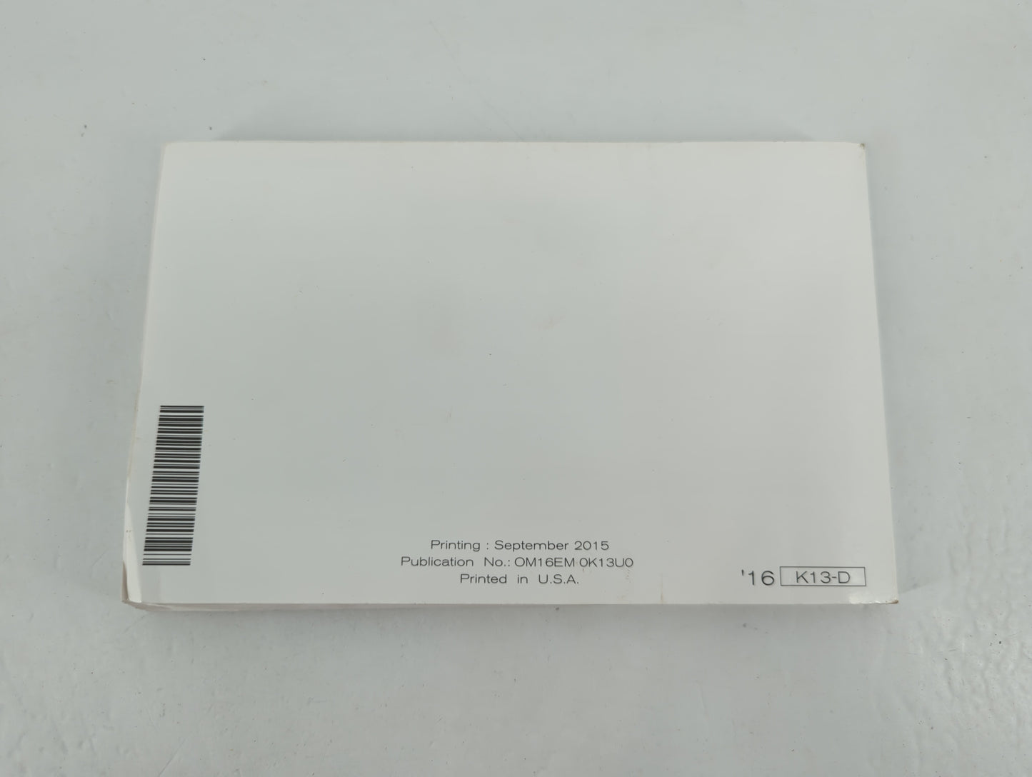 2016 Nissan Micra Owners Manual Book Guide P/N:OM16EM 0K13U0 OEM Used Auto Parts - Oemusedautoparts1.com