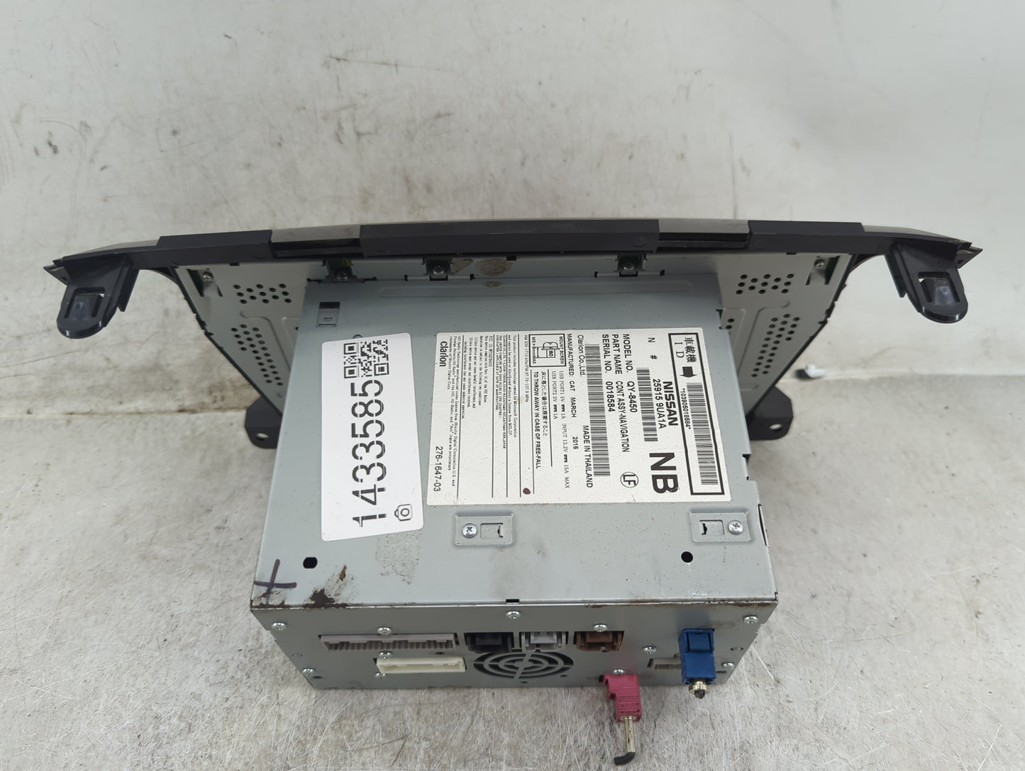 2016 Nissan Murano Radio AM FM Cd Player Receiver Replacement P/N:QY-8450 259159UA1A Fits OEM Used Auto Parts - Oemusedautop