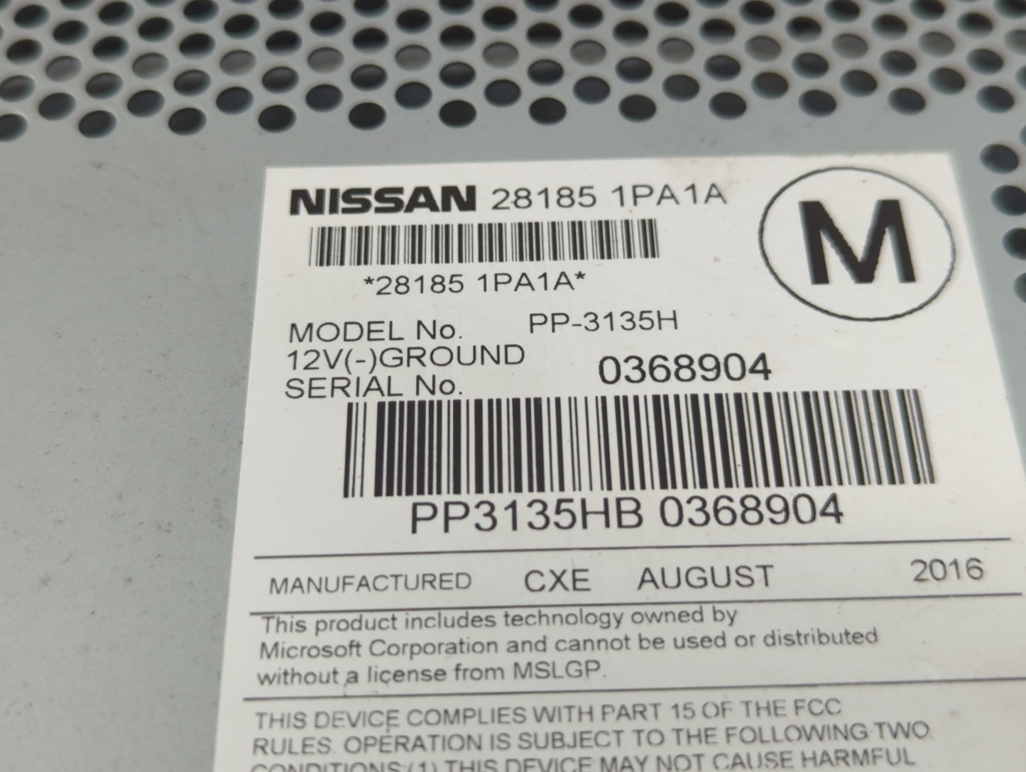 2012-2017 Nissan Nv2500 Radio AM FM Cd Player Receiver Replacement P/N:28185 1PA1A Fits Fits 2012 2013 2014 2015 2016 2017 O