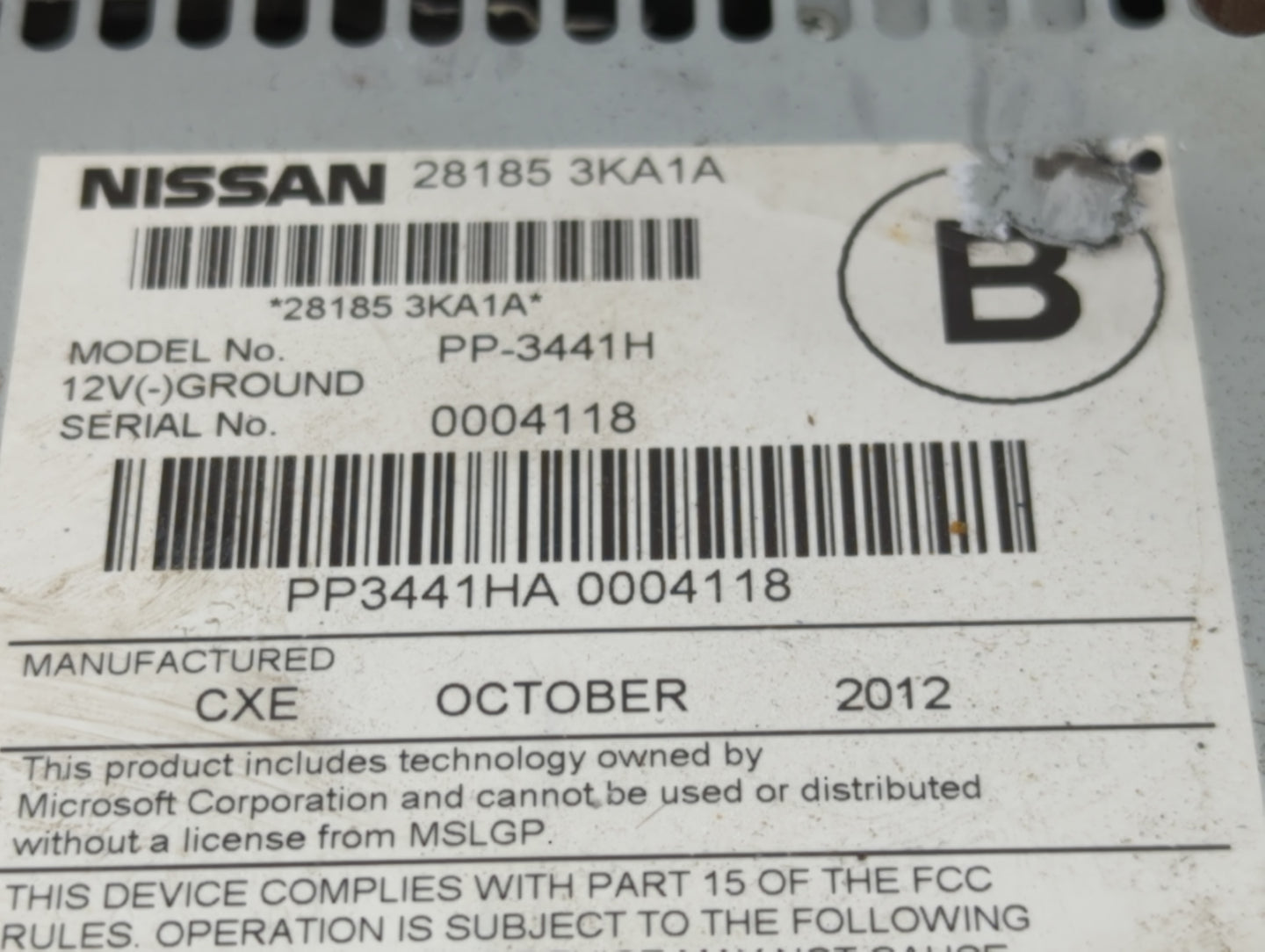 2013-2014 Nissan Pathfinder Radio AM FM Cd Player Receiver Replacement P/N:28185 3KA1A 2591A 1SX5E Fits Fits 2013 2014 2015 