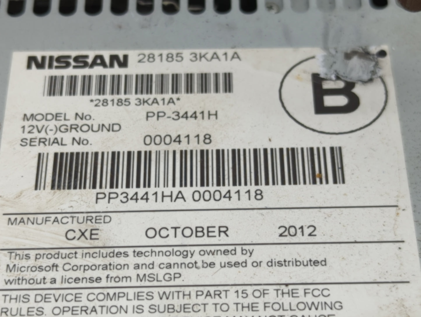 2013-2014 Nissan Pathfinder Radio AM FM Cd Player Receiver Replacement P/N:28185 3KA1A 2591A 1SX5E Fits Fits 2013 2014 2015 