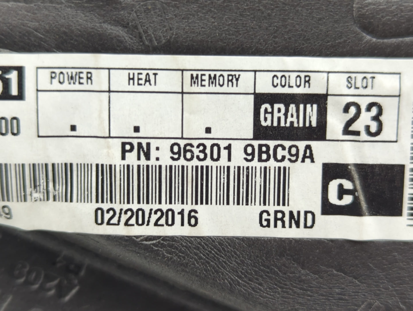 2016 Nissan Pulsar Side Mirror Replacement Passenger Right View Door Mirror P/N:96301 9BC9A Fits OEM Used Auto Parts - Oemus