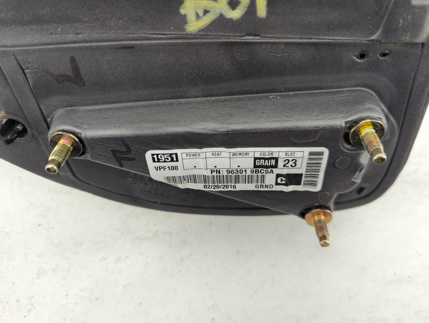 2016 Nissan Pulsar Side Mirror Replacement Passenger Right View Door Mirror P/N:96301 9BC9A Fits OEM Used Auto Parts - Oemus