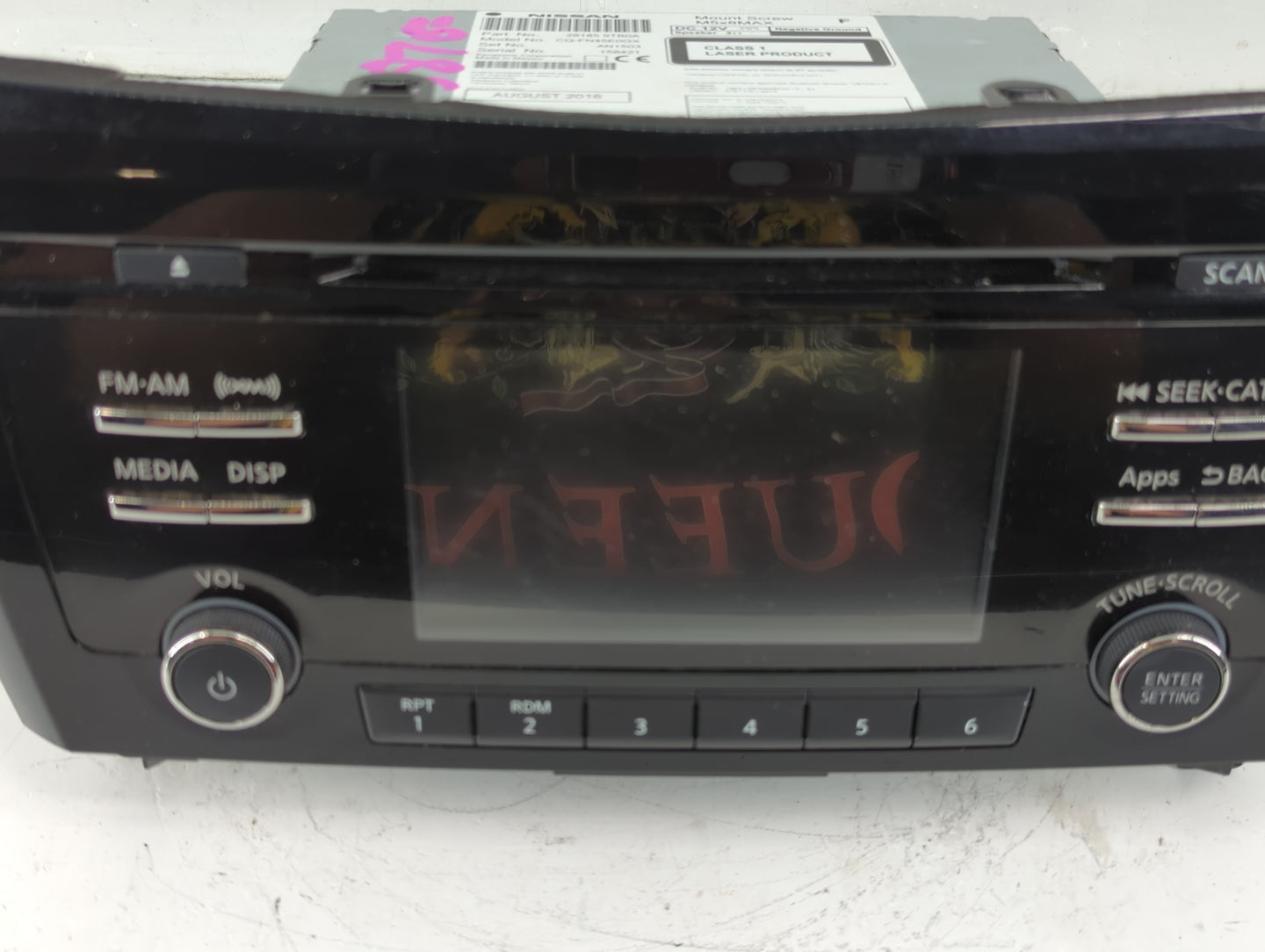 2015-2016 Nissan Rogue Radio AM FM Cd Player Receiver Replacement P/N:7 612 051 332 259159TB0A Fits Fits 2015 2016 OEM Used 