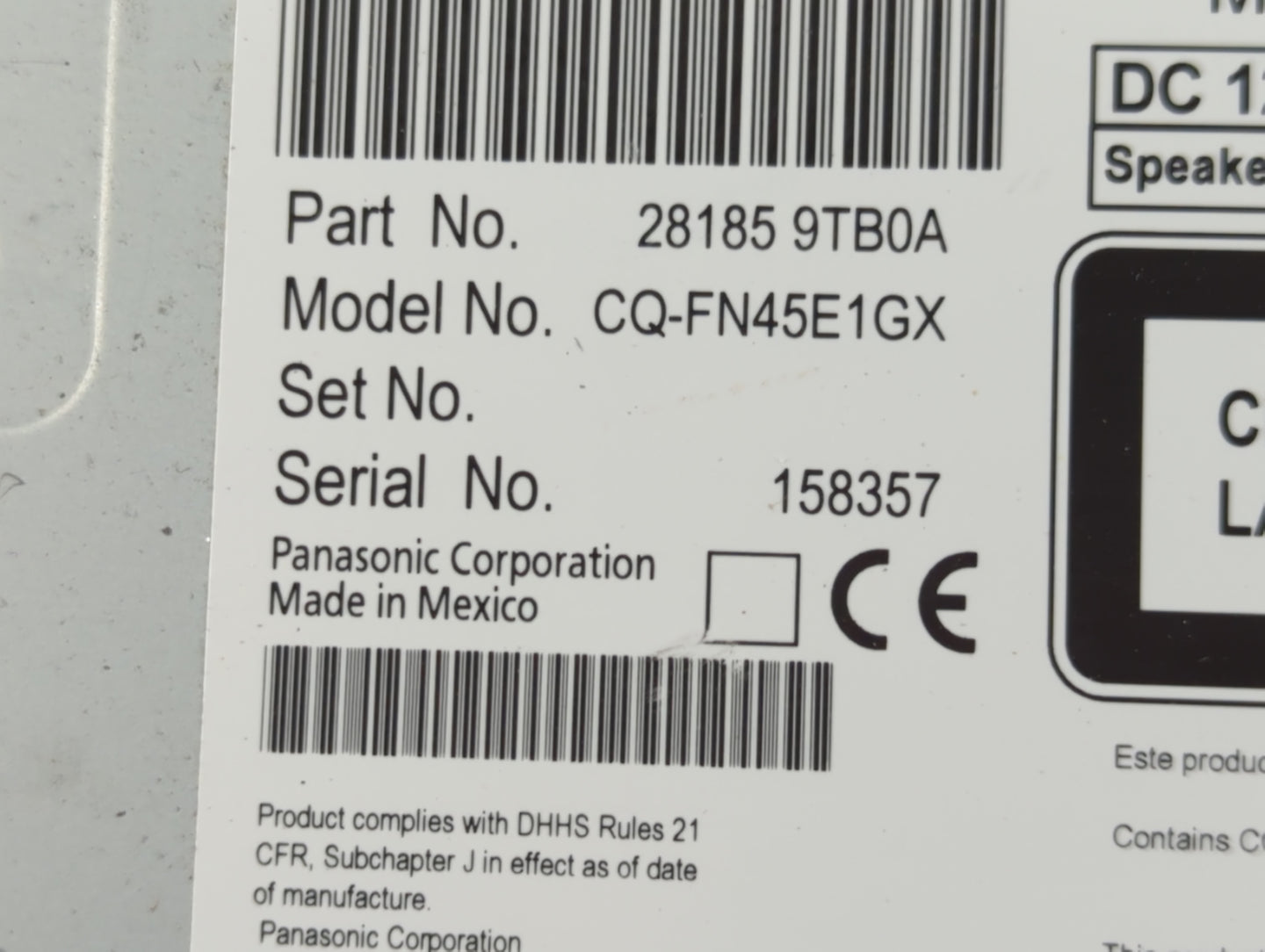 2015-2016 Nissan Rogue Radio AM FM Cd Player Receiver Replacement P/N:28185 9TB0A Fits Fits 2015 2016 OEM Used Auto Parts - 