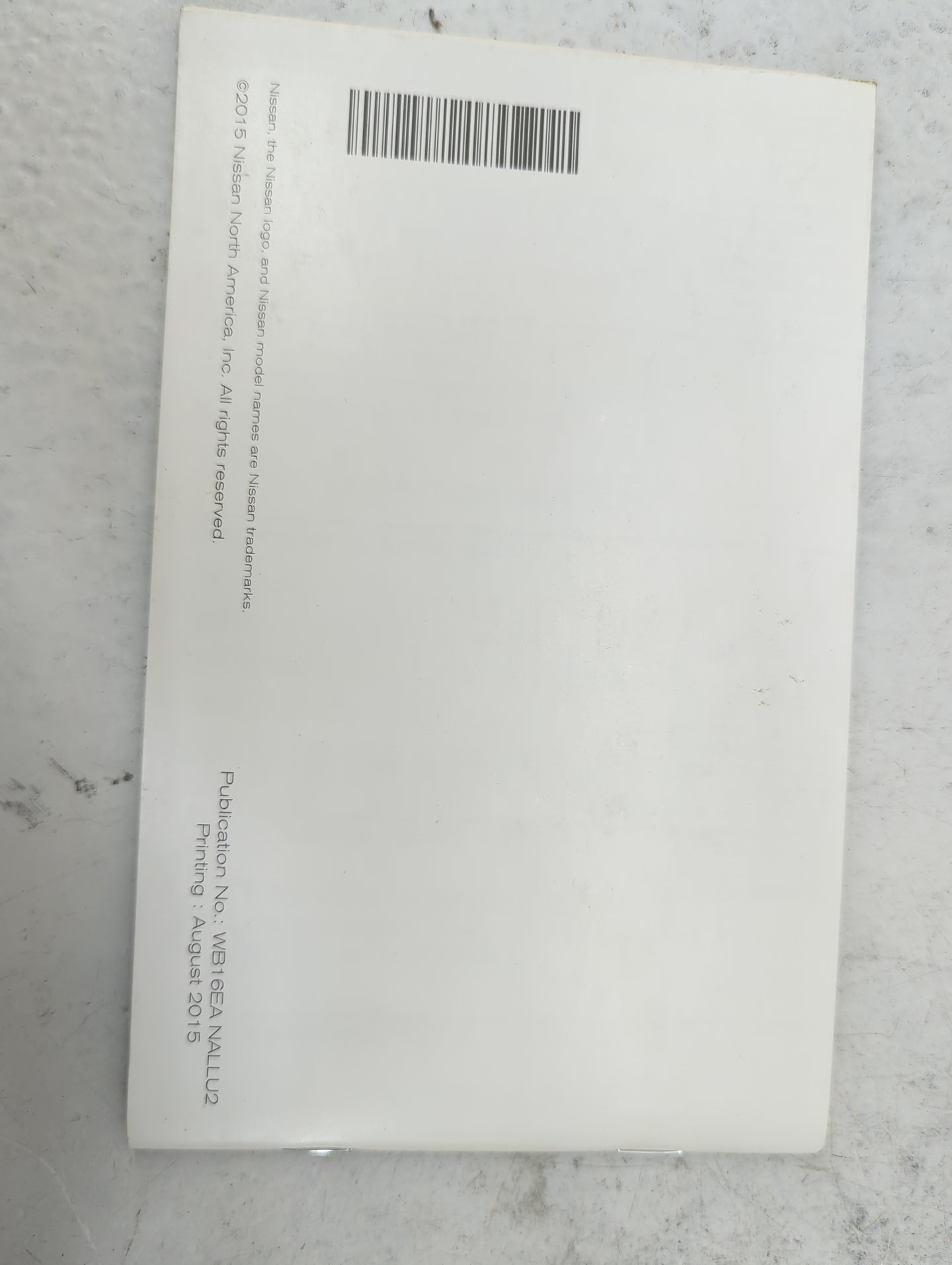 2016 Nissan Rogue Owners Manual Book Guide P/N:WB16EA NALLU2 OEM Used Auto Parts - Oemusedautoparts1.com