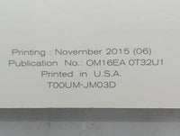 2016 Nissan Rogue Owners Manual Book Guide P/N:OM16EA0T32U1 T00UM-JM03D OEM Used Auto Parts - Oemusedautoparts1.com