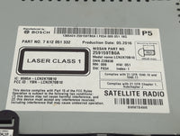 2015-2016 Nissan Rogue Radio AM FM Cd Player Receiver Replacement P/N:7612051332 259159TB0A, LCN2K70B10 Fits Fits 2015 2016 