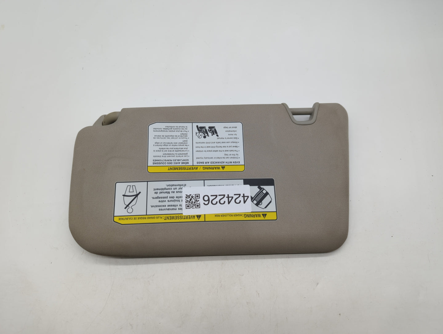 2014-2017 Nissan Rogue Sun Visor Shade Replacement Passenger Right Mirror Fits Fits 2014 2015 2016 2017 OEM Used Auto Parts 