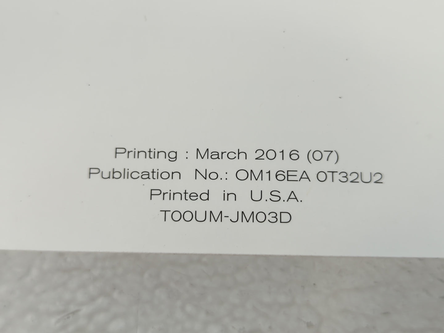 2016 Nissan Rogue Owners Manual Book Guide P/N:T00UM-JM03D OM16EA 0T32U2 OEM Used Auto Parts - Oemusedautoparts1.com