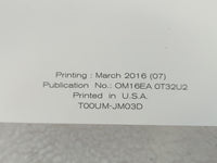 2016 Nissan Rogue Owners Manual Book Guide P/N:T00UM-JM03D OM16EA 0T32U2 OEM Used Auto Parts - Oemusedautoparts1.com