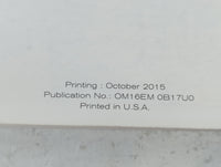 2016 Nissan Sentra Owners Manual Book Guide P/N:OM16EM 0B17U0 OEM Used Auto Parts - Oemusedautoparts1.com