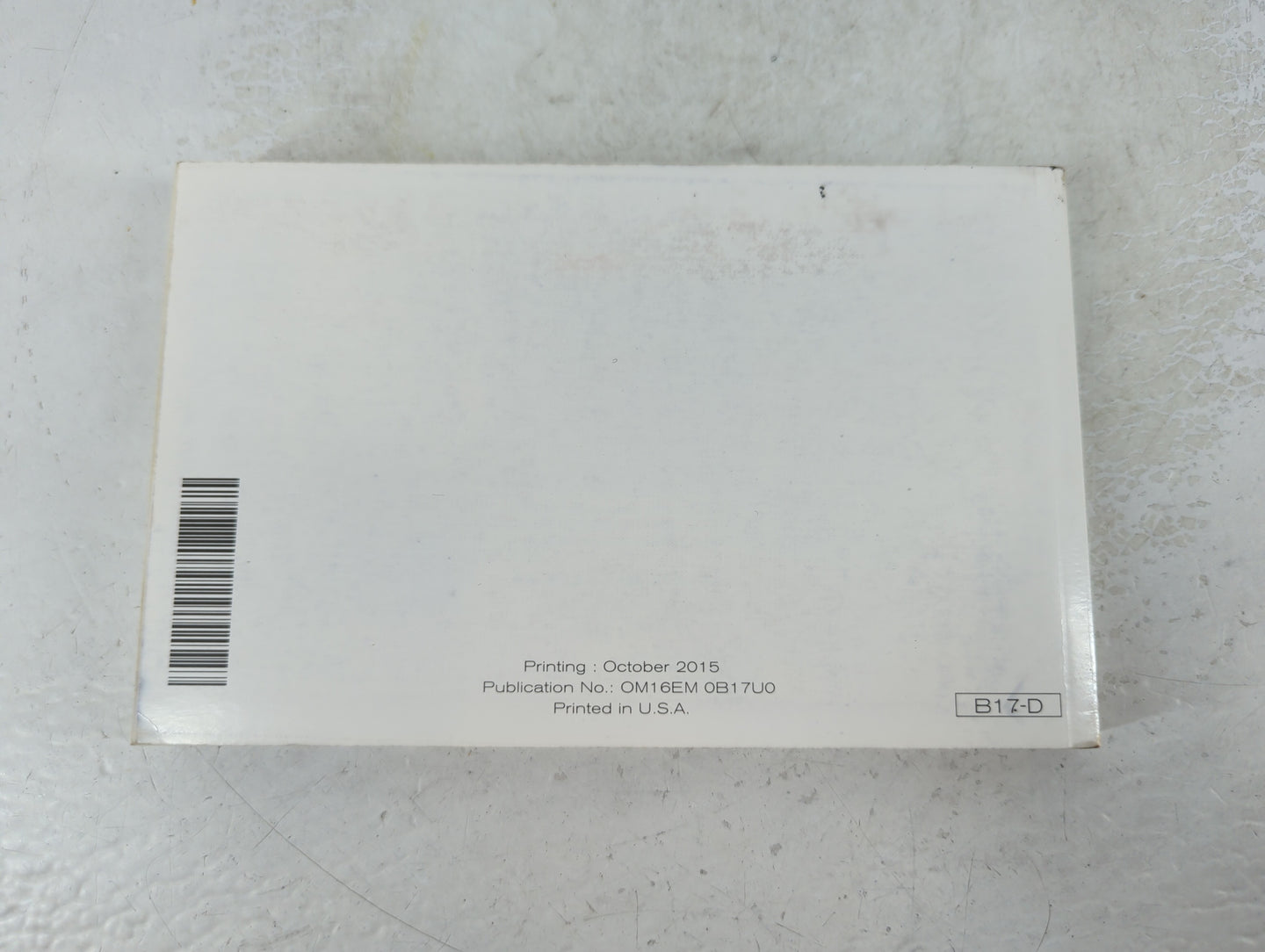 2016 Nissan Sentra Owners Manual Book Guide P/N:OM16EM 0B17U0 OEM Used Auto Parts - Oemusedautoparts1.com