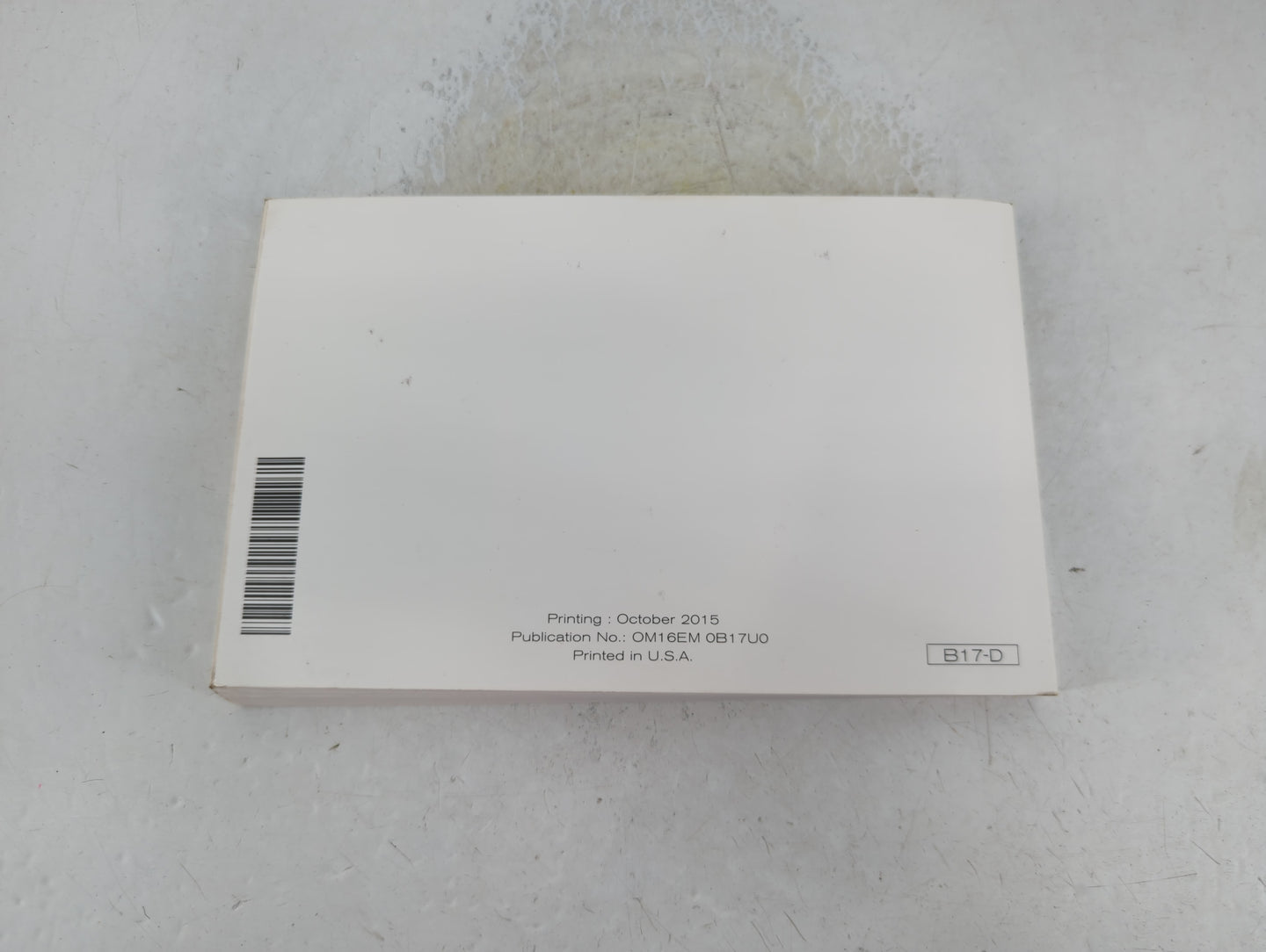 2016 Nissan Sentra Owners Manual Book Guide P/N:OM16EM 0B17U0 OEM Used Auto Parts - Oemusedautoparts1.com