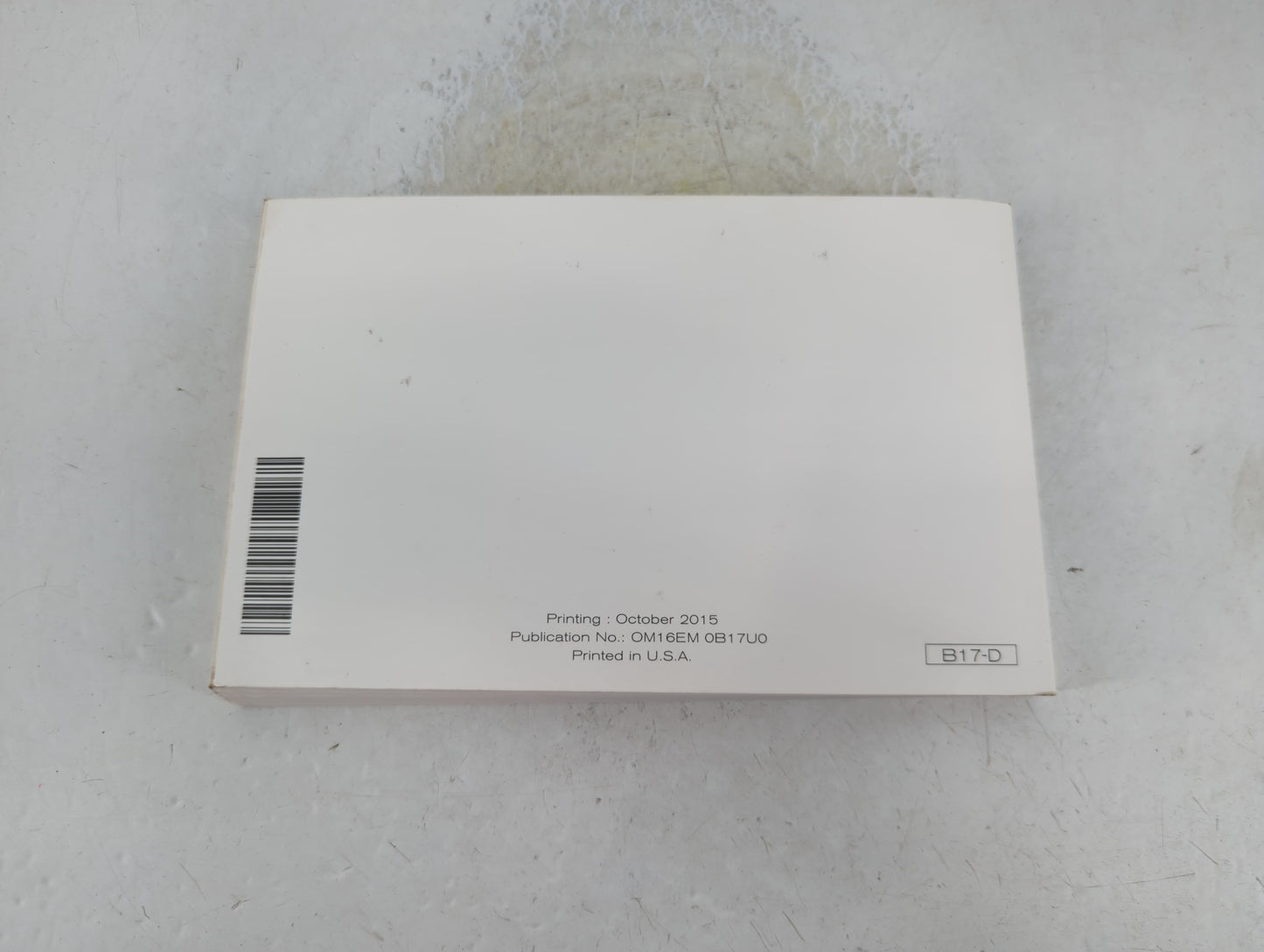 2016 Nissan Sentra Owners Manual Book Guide P/N:OM16EM 0B17U0 OEM Used Auto Parts - Oemusedautoparts1.com