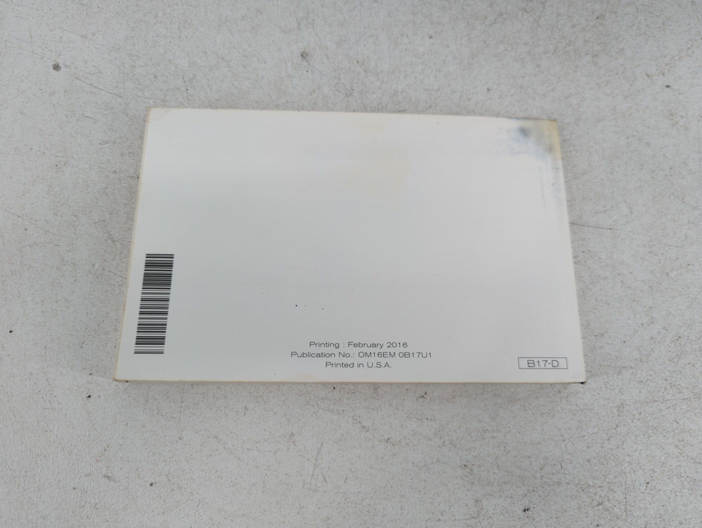 2016 Nissan Sentra Owners Manual Book Guide P/N:OM16EA 0B17U1 OEM Used Auto Parts - Oemusedautoparts1.com