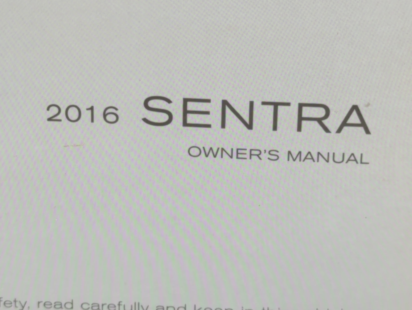 2016 Nissan Sentra Owners Manual Book Guide P/N:OM16EM 0B17U1 OEM Used Auto Parts - Oemusedautoparts1.com