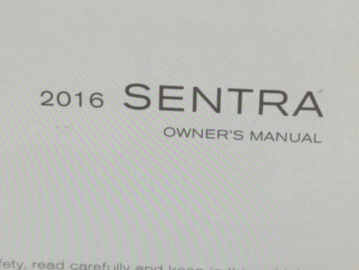2016 Nissan Sentra Owners Manual Book Guide P/N:OM16EM 0B17U1 OEM Used Auto Parts - Oemusedautoparts1.com
