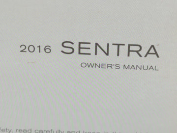 2016 Nissan Sentra Owners Manual Book Guide P/N:OM16EM 0B17U1 OEM Used Auto Parts
