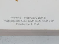 2016 Nissan Sentra Owners Manual Book Guide P/N:OM16EM 0B17U1 OEM Used Auto Parts - Oemusedautoparts1.com