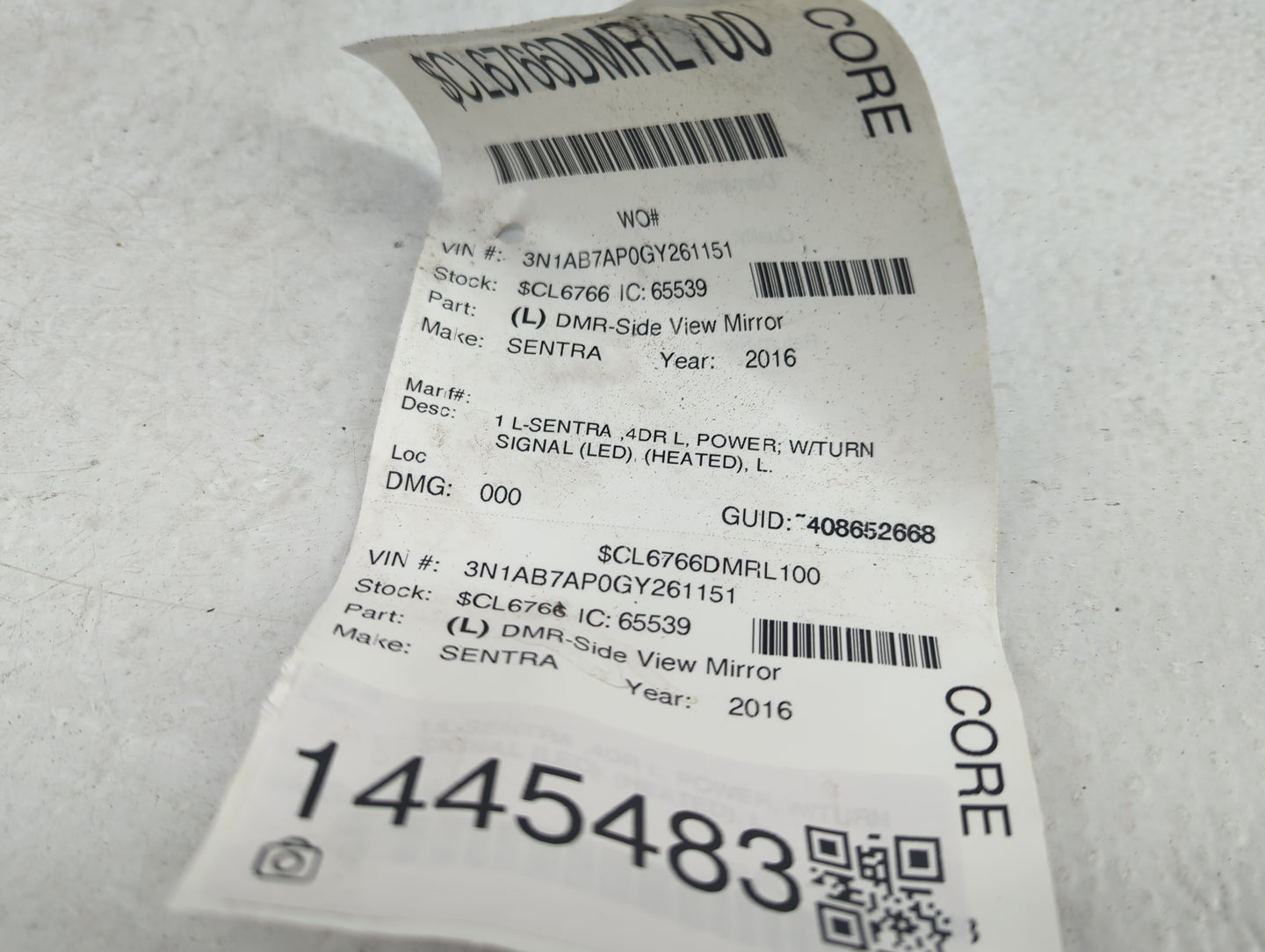 2016-2019 Nissan Sentra Driver Side View Mirror - Left Door Mirror OEM Used - Oemusedautoparts1.com