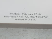 2016 Nissan Sentra Owners Manual Book Guide P/N:OM16EM0B17U1 OEM Used Auto Parts - Oemusedautoparts1.com