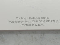 2016 Nissan Sentra Owners Manual Book Guide P/N:OM16EM0B17U0 OEM Used Auto Parts - Oemusedautoparts1.com