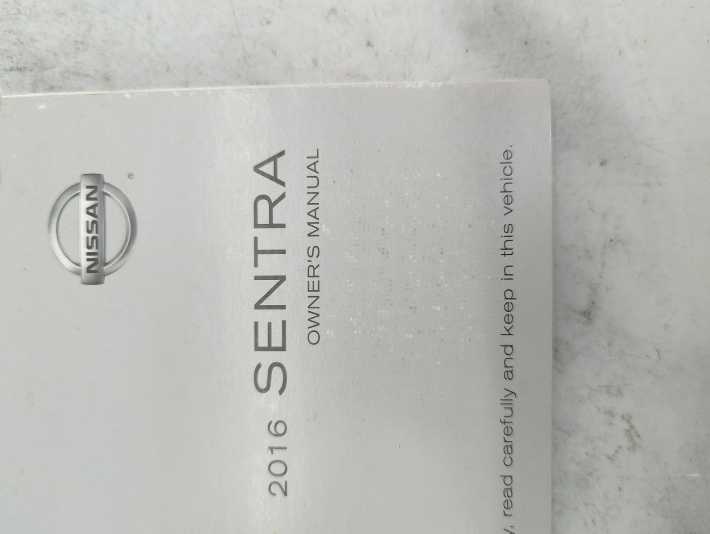 2016 Nissan Sentra Owners Manual Book Guide P/N:OM16EM0B17U0 OEM Used Auto Parts - Oemusedautoparts1.com