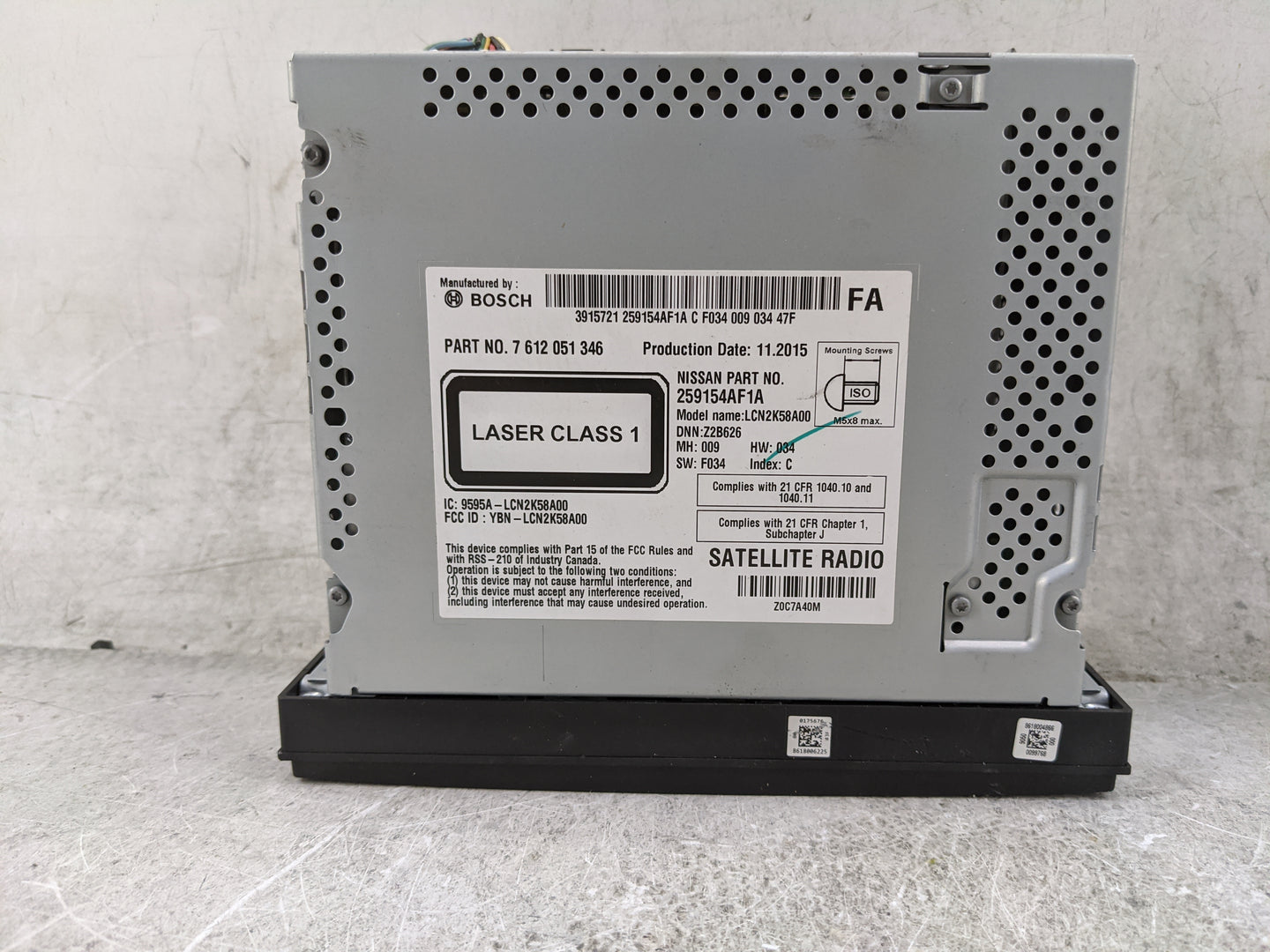 2016 Nissan Sentra Radio AM FM Cd Player Receiver Replacement P/N:259154AF1A 7612051346, LCN2K58A00, 9595A-LCN2K58A00 Fits O