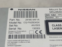 2016 Nissan Sentra Radio AM FM Cd Player Receiver Replacement P/N:28185 4AF1A CQ-FN25E4GX, AN1503 Fits OEM Used Auto Parts -
