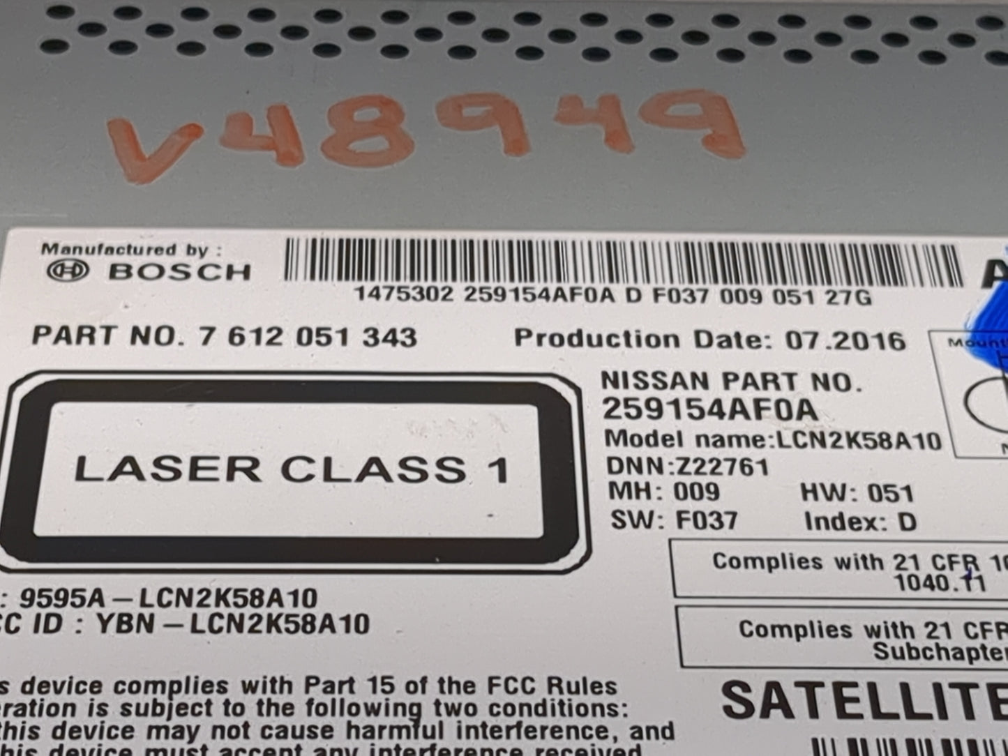2016 Nissan Sentra Radio AM FM Cd Player Receiver Replacement P/N:7612051343 259154AF0A, LCN2K58A10, YBN-LCN2K58A10 Fits OEM