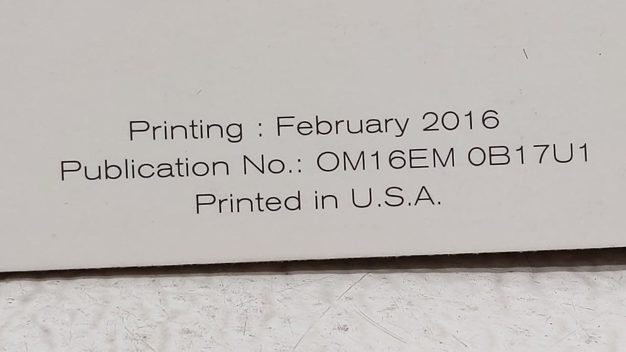 2016 Nissan Sentra Owners Manual Book Guide OEM Used Auto Parts - Oemusedautoparts1.com