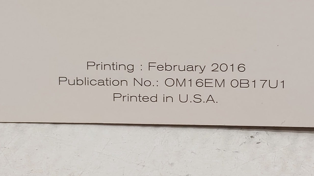 2016 Nissan Sentra Owners Manual Book Guide OEM Used Auto Parts - Oemusedautoparts1.com