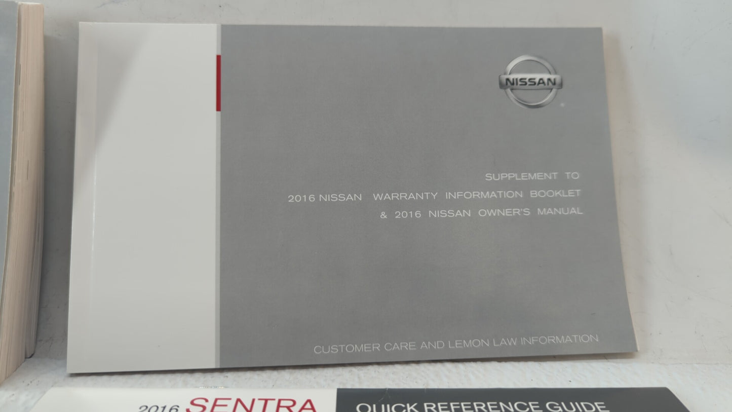 2016 Nissan Sentra Owners Manual Book Guide OEM Used Auto Parts - Oemusedautoparts1.com