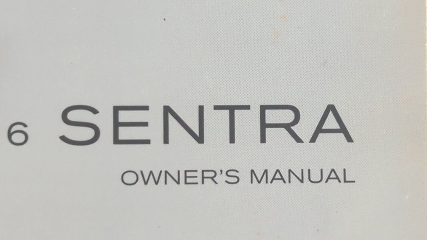 2016 Nissan Sentra Owners Manual Book Guide OEM Used Auto Parts - Oemusedautoparts1.com