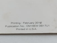 2016 Nissan Sentra Owners Manual Book Guide OEM Used Auto Parts - Oemusedautoparts1.com