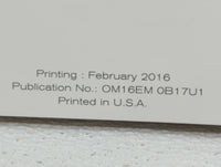 2016 Nissan Sentra Owners Manual Book Guide OEM Used Auto Parts - Oemusedautoparts1.com