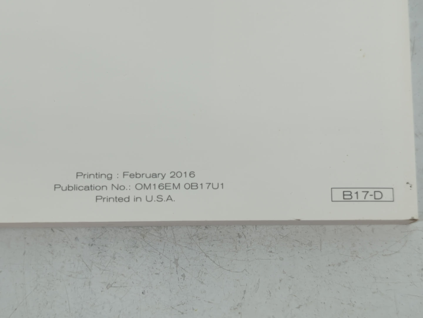 2016 Nissan Sentra Owners Manual Book Guide P/N:OM16EM 0B17U1 OEM Used Auto Parts - Oemusedautoparts1.com