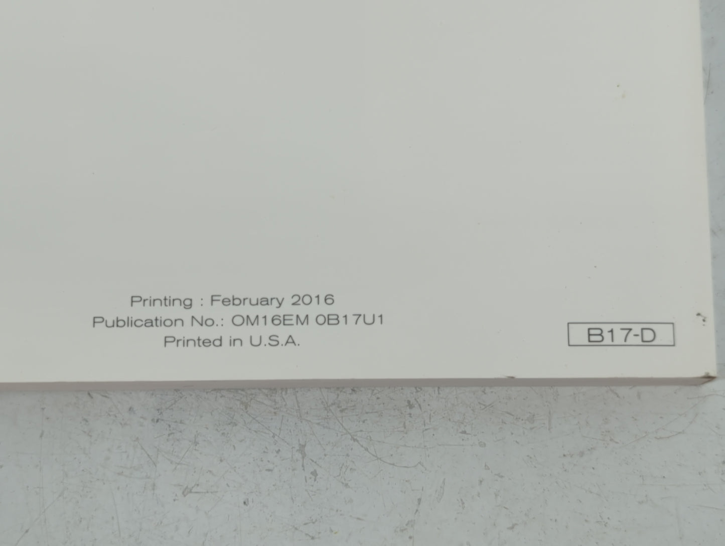 2016 Nissan Sentra Owners Manual Book Guide P/N:OM16EM 0B17U1 OEM Used Auto Parts - Oemusedautoparts1.com