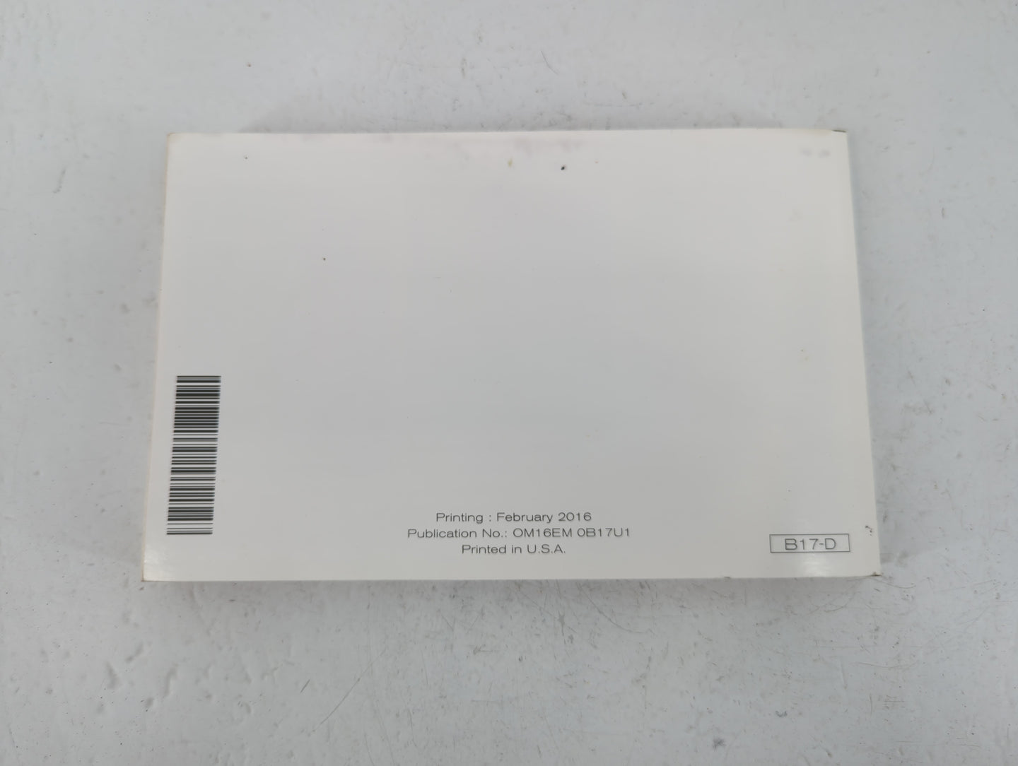 2016 Nissan Sentra Owners Manual Book Guide P/N:OM16EM 0B17U1 OEM Used Auto Parts - Oemusedautoparts1.com