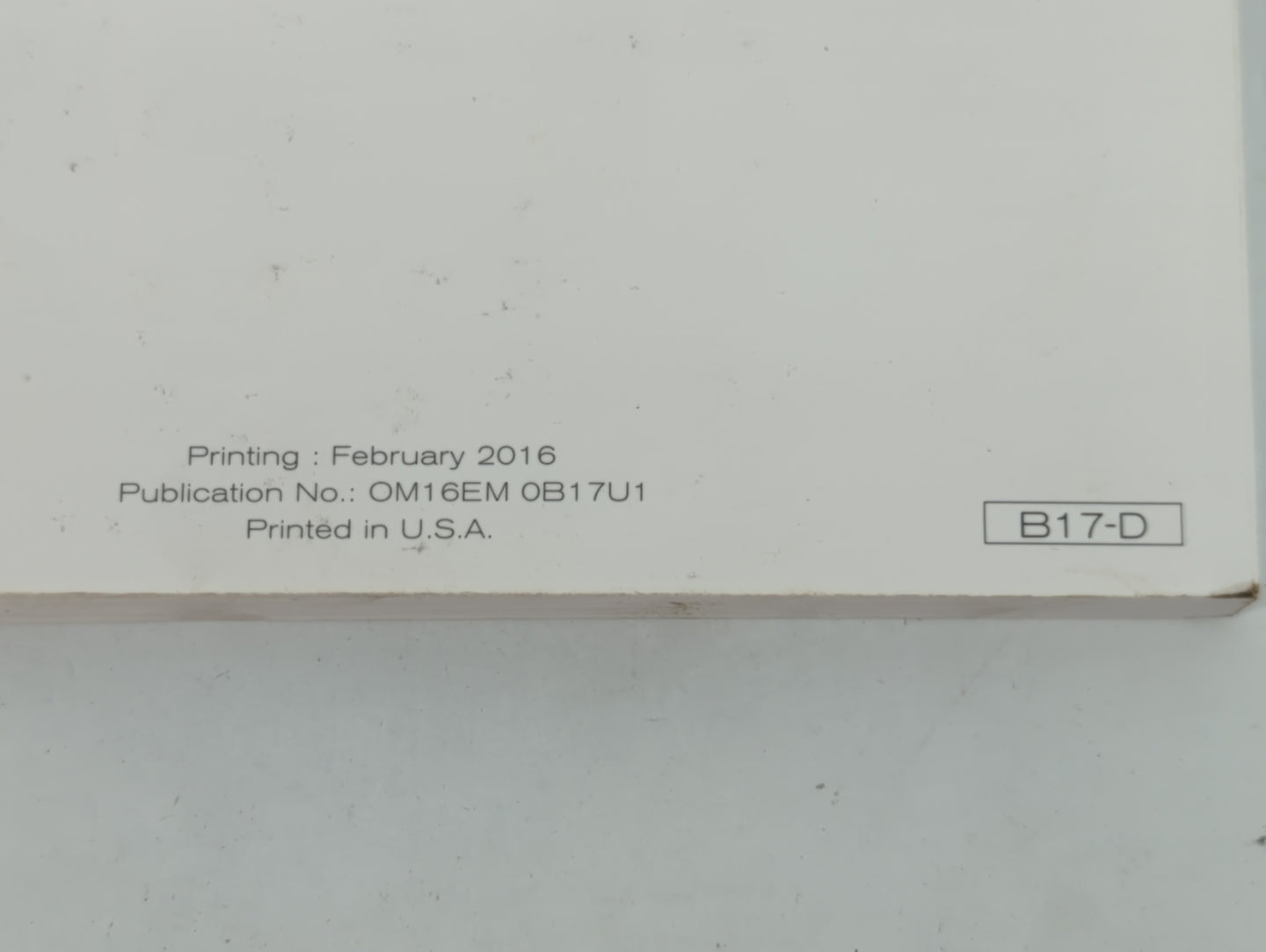 2016 Nissan Sentra Owners Manual Book Guide P/N:OM16EM 0B17U1 OEM Used Auto Parts - Oemusedautoparts1.com