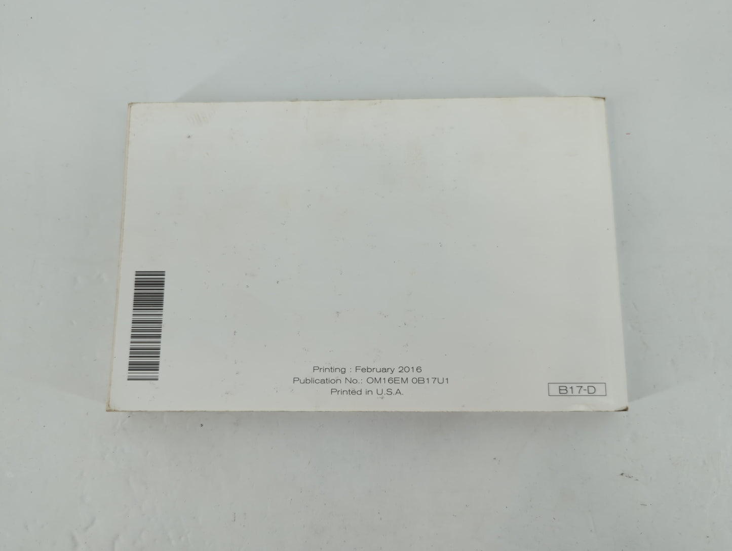 2016 Nissan Sentra Owners Manual Book Guide P/N:OM16EM 0B17U1 OEM Used Auto Parts - Oemusedautoparts1.com