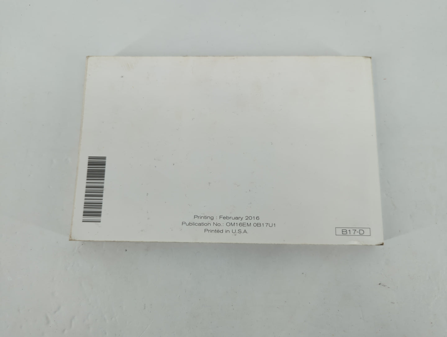 2016 Nissan Sentra Owners Manual Book Guide P/N:OM16EM 0B17U1 OEM Used Auto Parts - Oemusedautoparts1.com