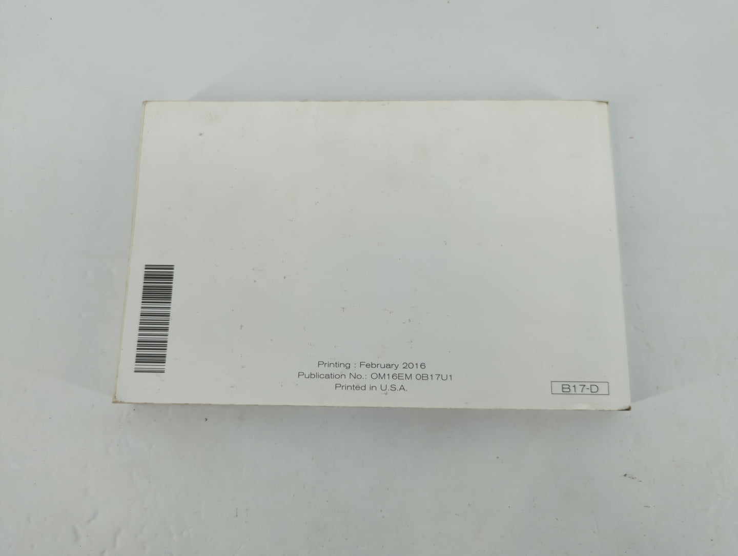 2016 Nissan Sentra Owners Manual Book Guide P/N:OM16EM 0B17U1 OEM Used Auto Parts - Oemusedautoparts1.com