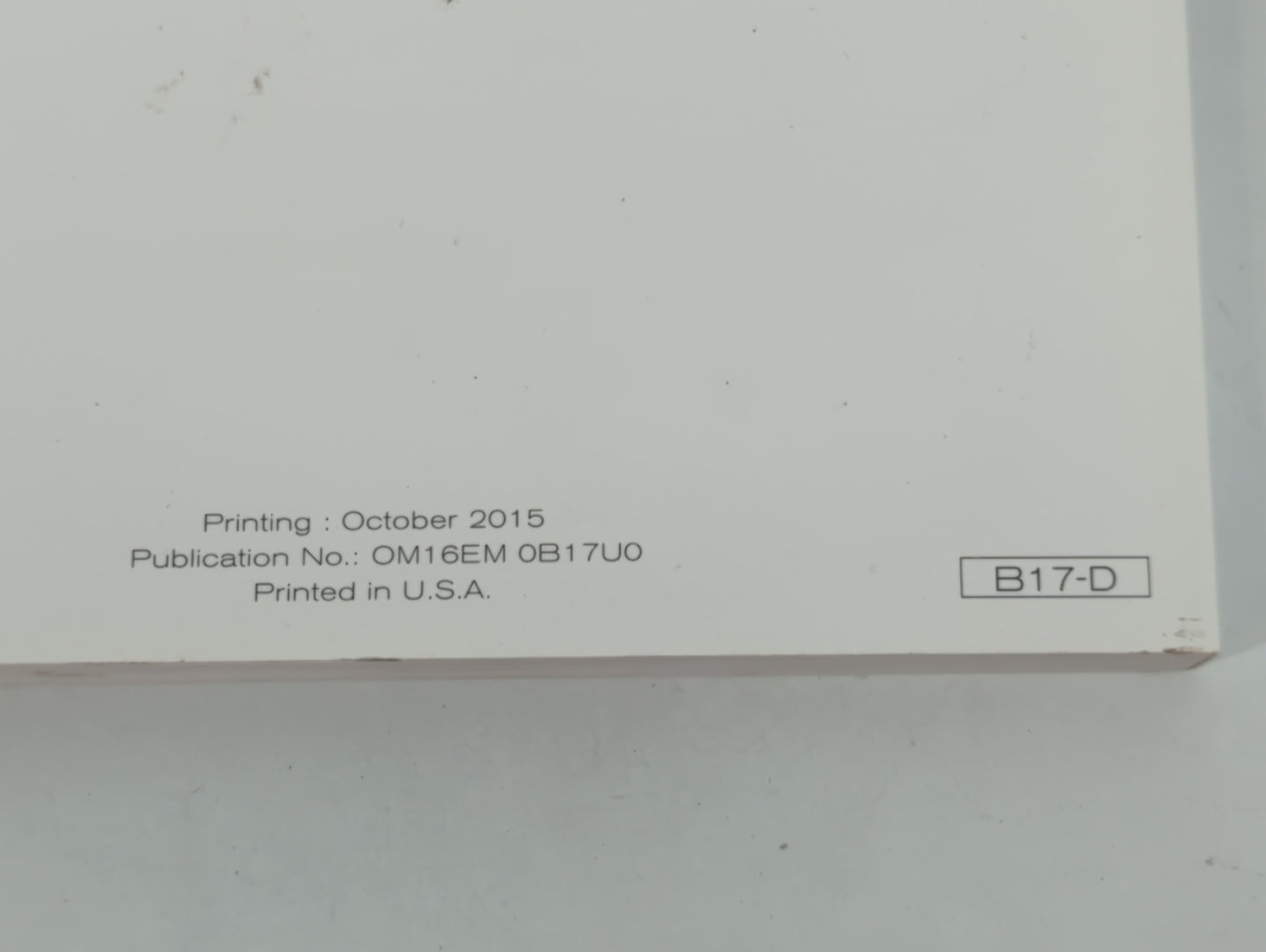 2016 Nissan Sentra Owners Manual Book Guide P/N:OM16EM 0B17U0 OEM Used Auto Parts - Oemusedautoparts1.com