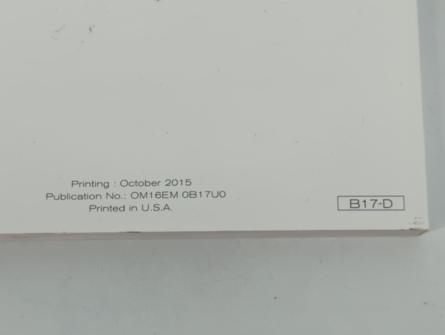 2016 Nissan Sentra Owners Manual Book Guide P/N:OM16EM 0B17U0 OEM Used Auto Parts - Oemusedautoparts1.com